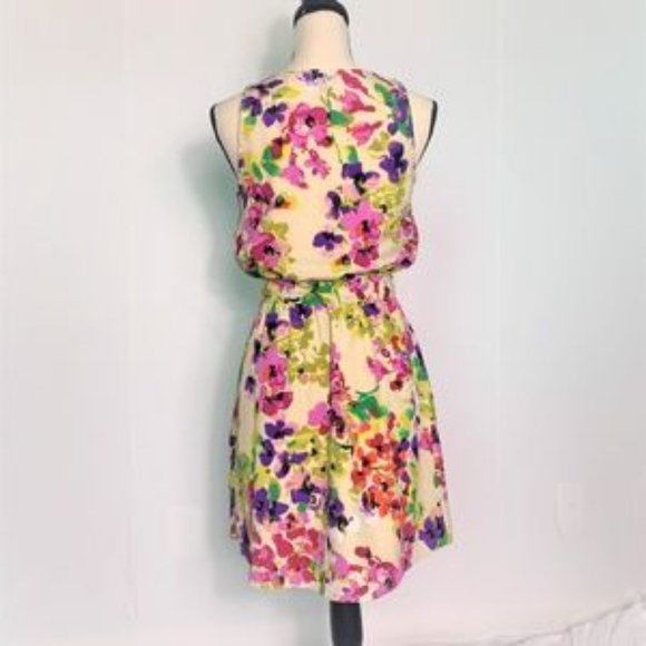 Express Spring Floral Dress Ruffle Neck - Picture 2 of 2